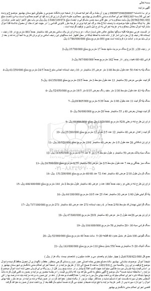 مزایده فروش مقداری سنگ