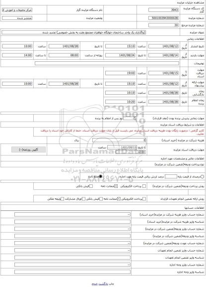 مزایده ، (واگذاری یک واحد ساختمان خوابگاه خواهران مجتمع بعثت به بخش خصوصی) تجدید شده