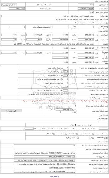 مزایده ، ضایعات آهن و فلز (تیرآهن،ستون،پروفیل،پلیت،ورق و حلب)