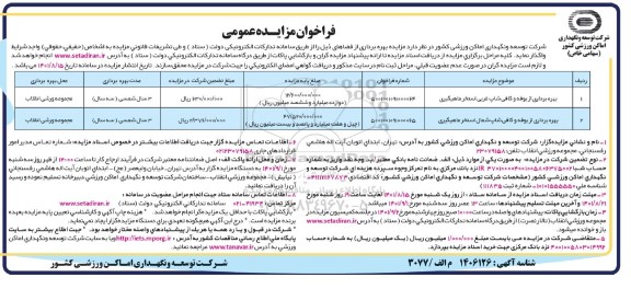 مزایده عمومی بهره برداری از بوفه و کافی شاپ غربی استخر ماهیگیری ... 