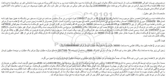 مزایده فروش زمین 