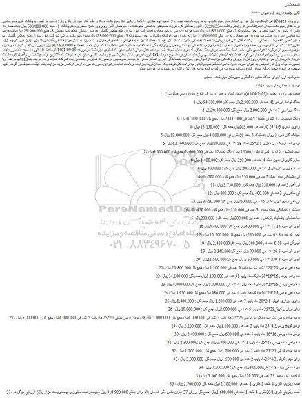 مزایده فروش 1-سنگ توالت ایرانی 41 عدد و...