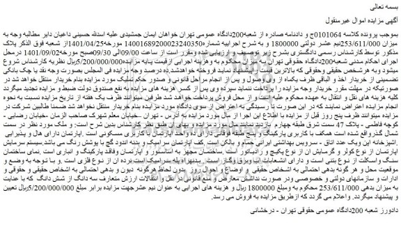 مزایده فروش ملک