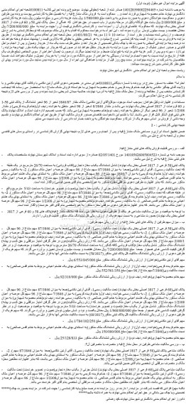 مزایده فروش مقدار 3846/87 شعیر از 96 شعیر ششدانگ از پلاک ثبتی 58 و 60 فروعات از 3817 اصلی