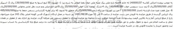 آگهی مزایده تلویزیون 55 اینچ اسنوا و ...