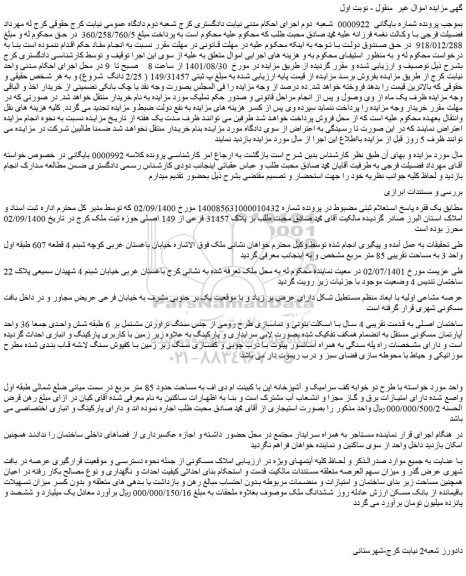 مزایده فروش ملک 