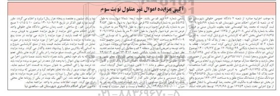 مزایده دو دانگ از ششدانگ پلاک ثبتی 208.1735 اصلی مفروز از 35.18.1 فرعی ا ز اصلی