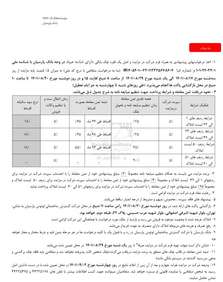 مزایده املاک