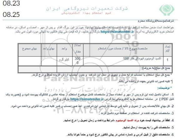 استعلام اکسید آلومینیوم قهوه ای مش 180 