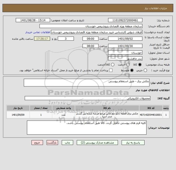 استعلام چکش برق - طبق استعلام پیوستی