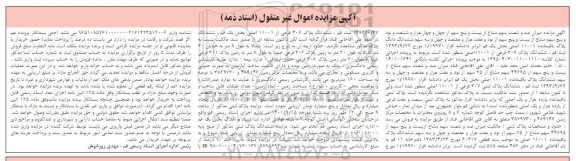 مزایده صد و شصت سهم مشاع از بیست و پنج سهم از 44695 ششدانگ پلاک