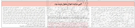 مزایده فروش اموال شامل لب تاب دل، پرینتر کنون سیاه و سفید، مانیتور 12 اینچ مارشال....