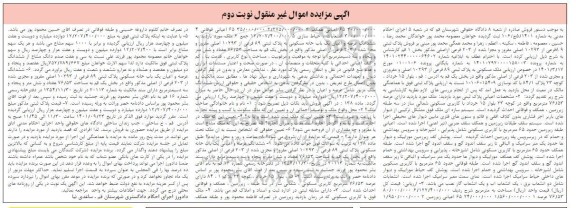 مزایده فروش ملک مسکونی پلاک ثبتی 89 فرعی از 10293 اصلی از 203 فرعی از اصلی