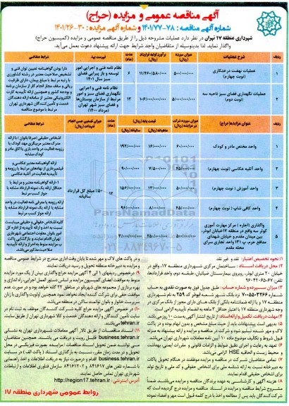 مناقصه و مزایده واحد مختص مادر و کودک ...
