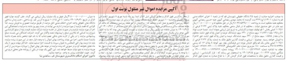 مزایده فروش پلاک ثبتی 2132 فرعی از 10251 اصلی