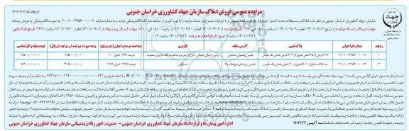مزایده فروش املاک