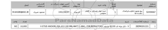 استعلام، پیچ ومهره هاوسایراتصال دهنده ها