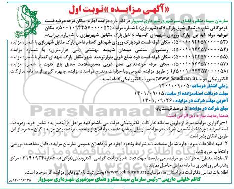 مزایده اجاره مکان غرفه عرضه فست فود و کافی شاپ در شمال شرق ...