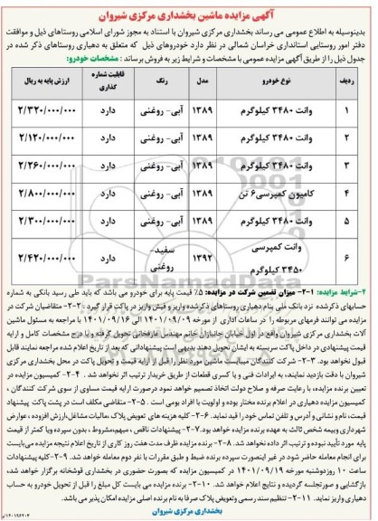 مزایده ماشین