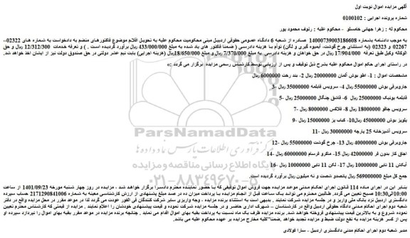 مزایده فروش 1- اطو بوش آلمان و...