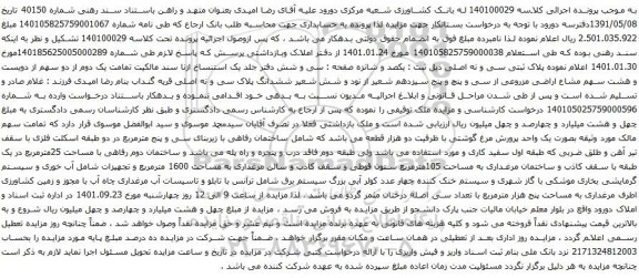 آگهی مزایده ملک