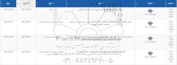 استعلام تامین 17 عدد ANOD جهت پایه های اسکله با وزن 50 کیلوگرم ...