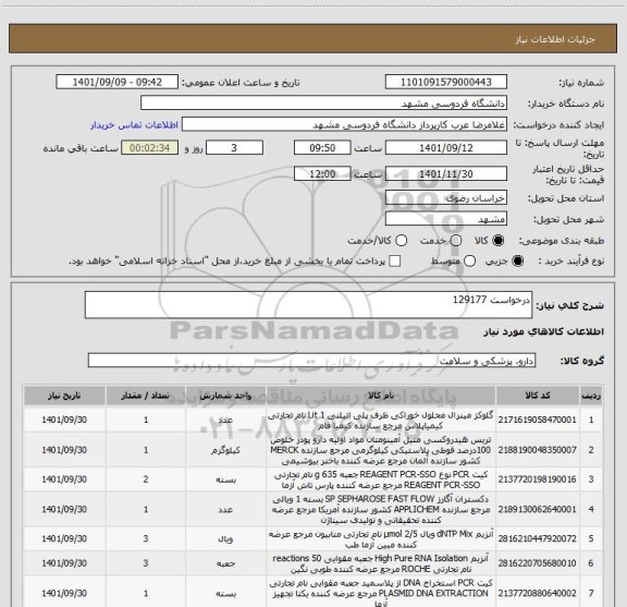 استعلام درخواست 129177