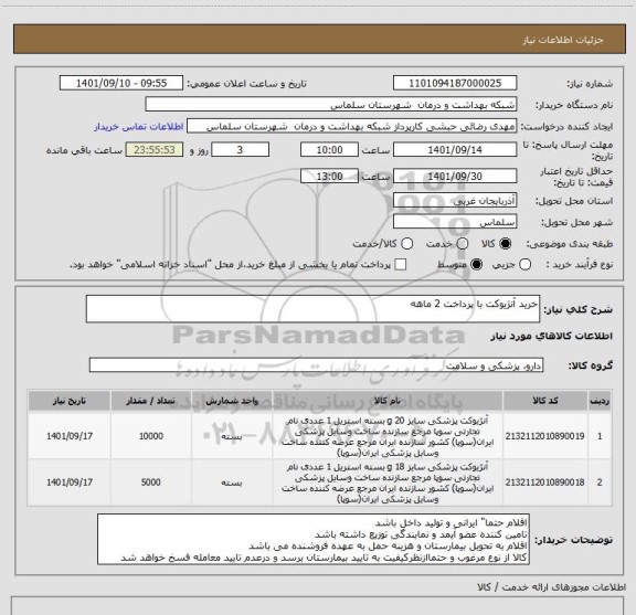 استعلام خرید آنژیوکت با پرداخت 2 ماهه
