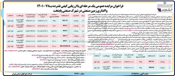 تجدید مزایده واگذاری زمین صنعتی در پایتخت 