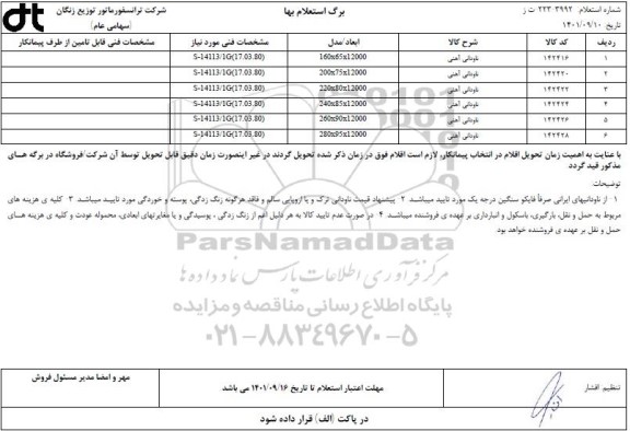 استعلام ناودانی آهنی 