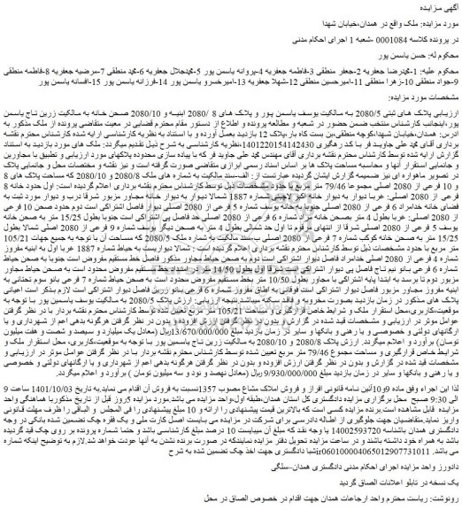 مزایده فروش ملک