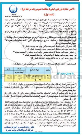 فراخوان ارزیابی کیفی مناقصه پروژه عملیات پشتیبانی و خدمات نیروی انسانی - تجدید