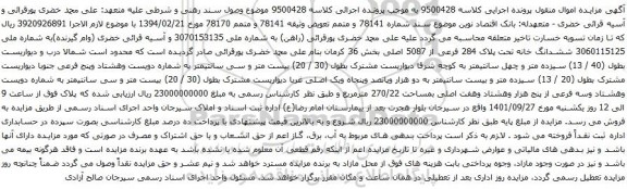 آگهی مزایده ششدانگ خانه تحت پلاک 284 فرعی از 5087 اصلی