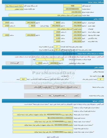 مزایده ، مزایده فروش 5 باب منازل سازمانی مازاد -مزایده ویلایی - استان گیلان