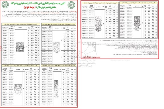 تجدید مزایده واگذاری ششدانگ 114 واحد تجاری پاسارگاد - نوبت دوم 