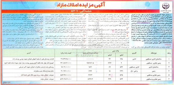 مزایده فروش املاک مازاد