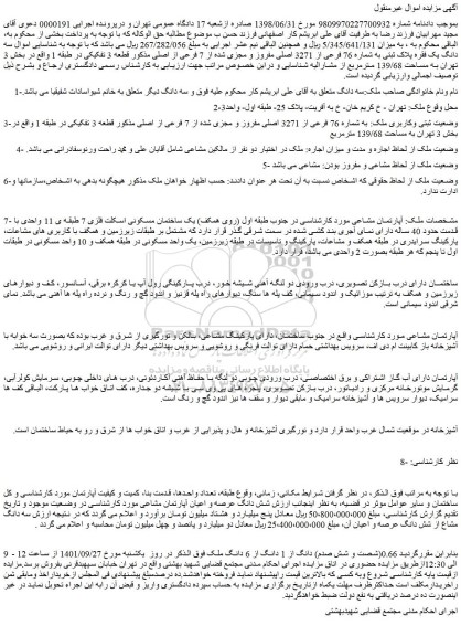 مزایده ملک به شماره 76 فرعی از 3271 اصلی