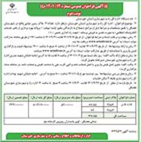 مزایده فروش تعداد (2) پلاک زمین دولتی - نوبت دوم