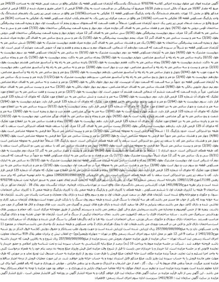 آگهی مزایده ششدانگ یکدستگاه آپارتمان مسکونی قطعه یک تفکیکی واقع در سمت غربی طبقه اول به مساحت 245/25 متر مربع