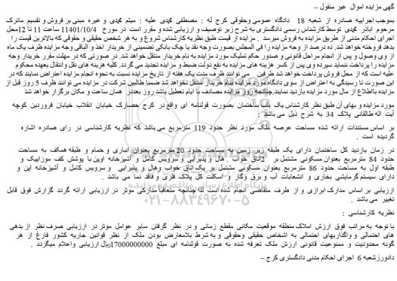 مزایده یک  باب ساختمان