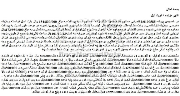 مزایده فروش تلوزیون 21 سامسونگ قدیمی و...