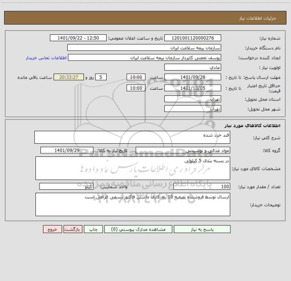 استعلام قند خرد شده