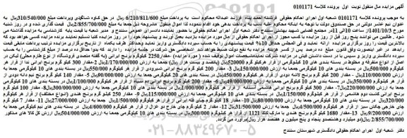 مزایده فروش مقدار2250 کیلوگرم برنج ایرانی و...
