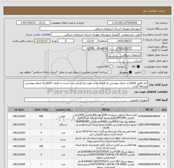 استعلام نام دقیق کالاها در جدول پیوستی به همراه واحد مورد نیاز آورده شده است در قیمت کالاها به جدول پیوستی مراجعه گردد.