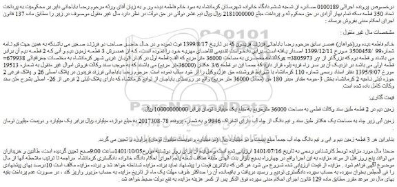 مزایده فروش زمین 
