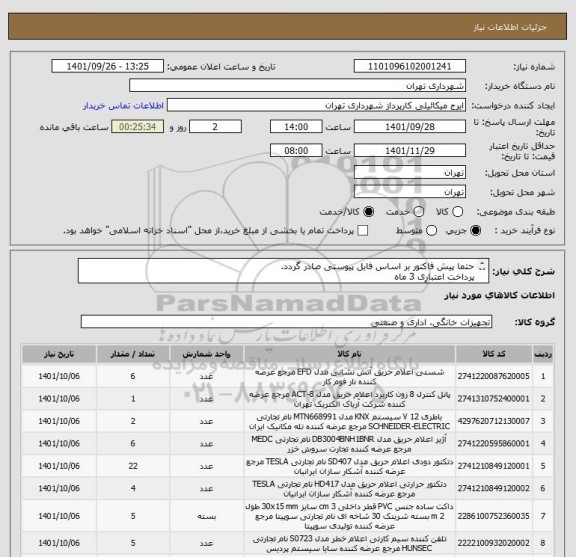استعلام حتما پیش فاکتور بر اساس فایل پیوستی صادر گردد.
پرداخت اعتباری 3 ماه 
هماهنگی با آقای میکائیلی 09123996352
آقای شریفی 09125073059