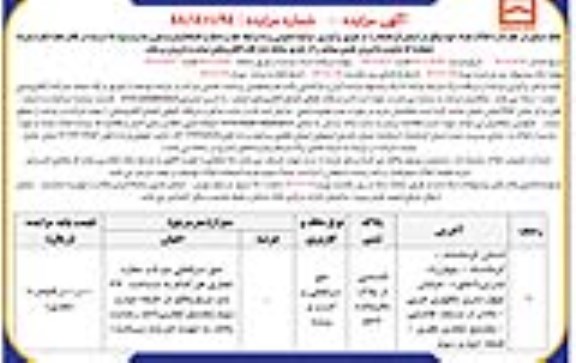مزایده فروش املاک مازاد 