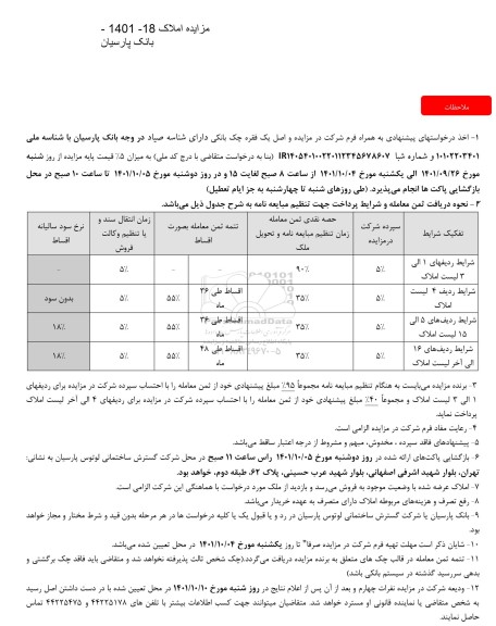 مزایده املاک