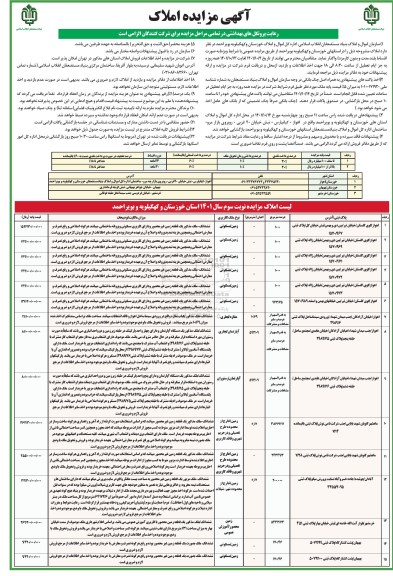 مزایده فروش املاک