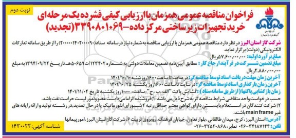 فراخوان مناقصه خرید تجهیزات زیرساختی مرکز داده  - نوبت دوم 